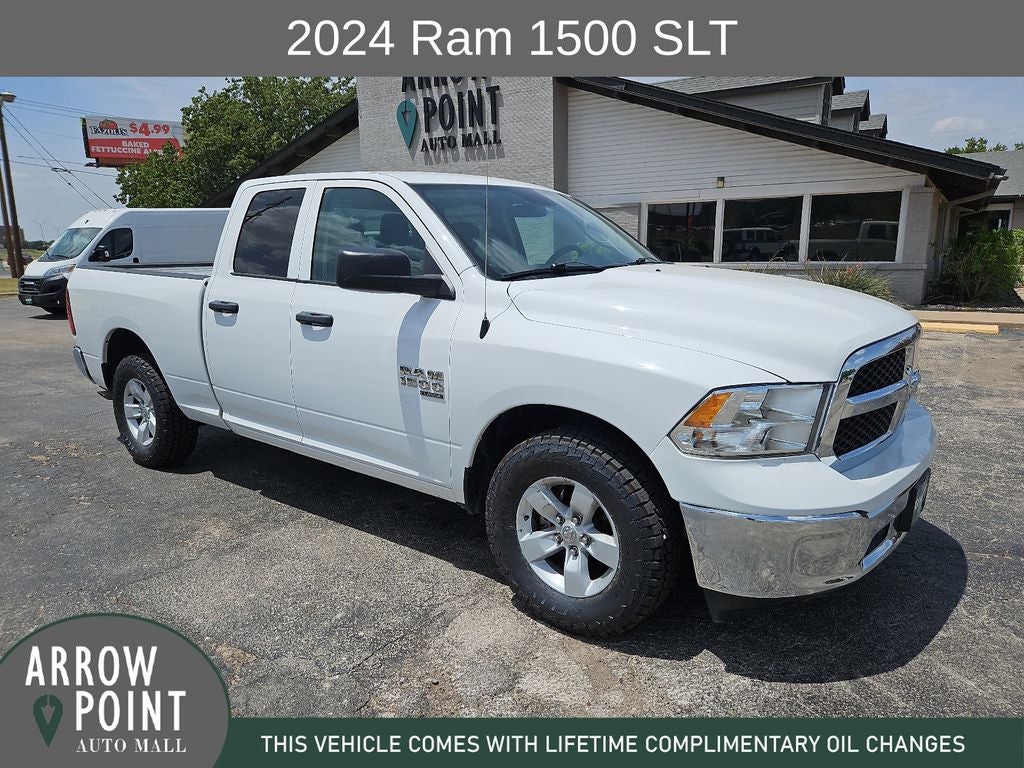 2024 RAM 1500 Classic SLT in Bright White Clearcoat — front three-quarter view