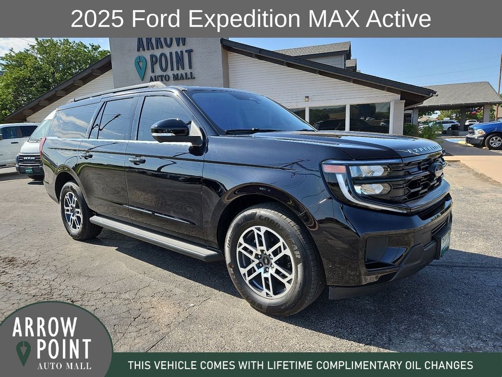 2025 Ford Expedition Max Active in Black Metallic — front three-quarter view