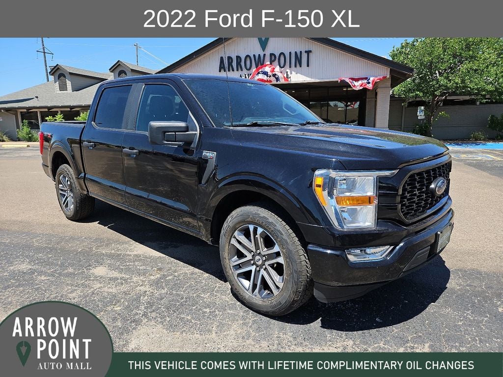 2022 Ford F-150 XL in Black Metallic — front three-quarter view