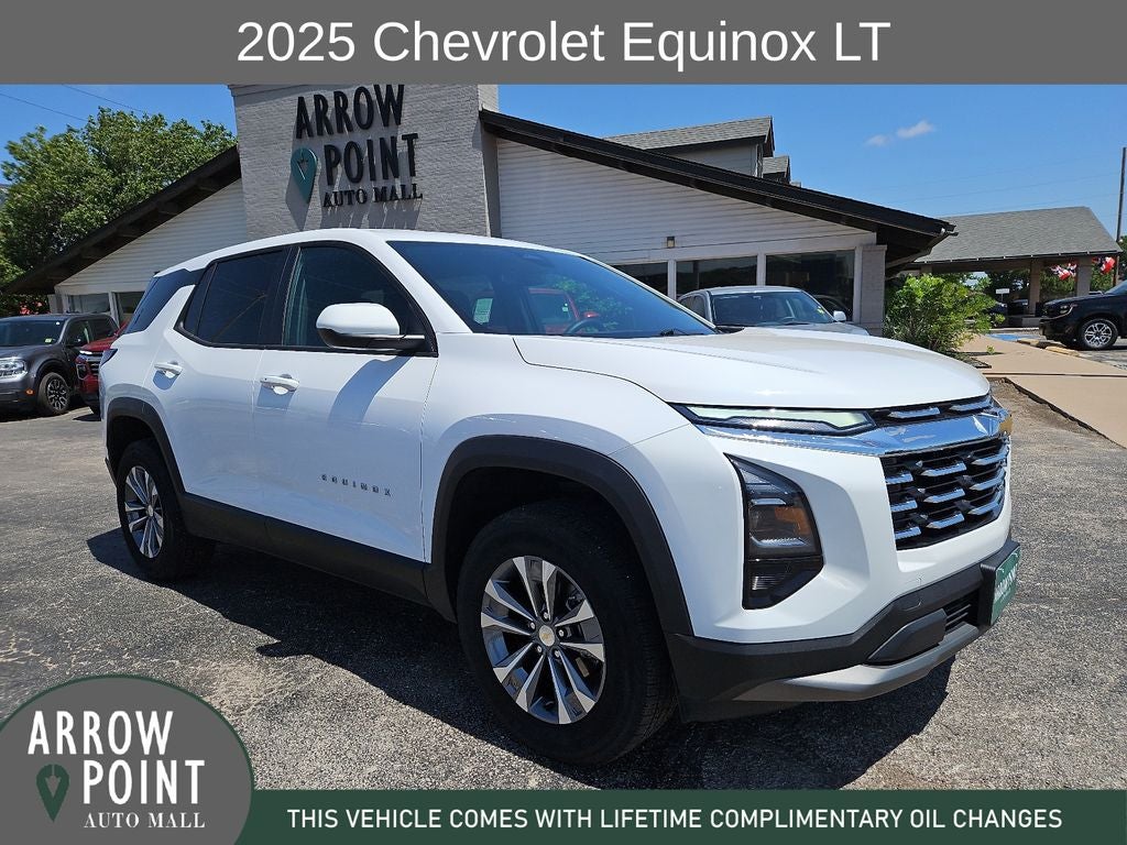 2025 Chevrolet Equinox LT in Summit White — front three-quarter view