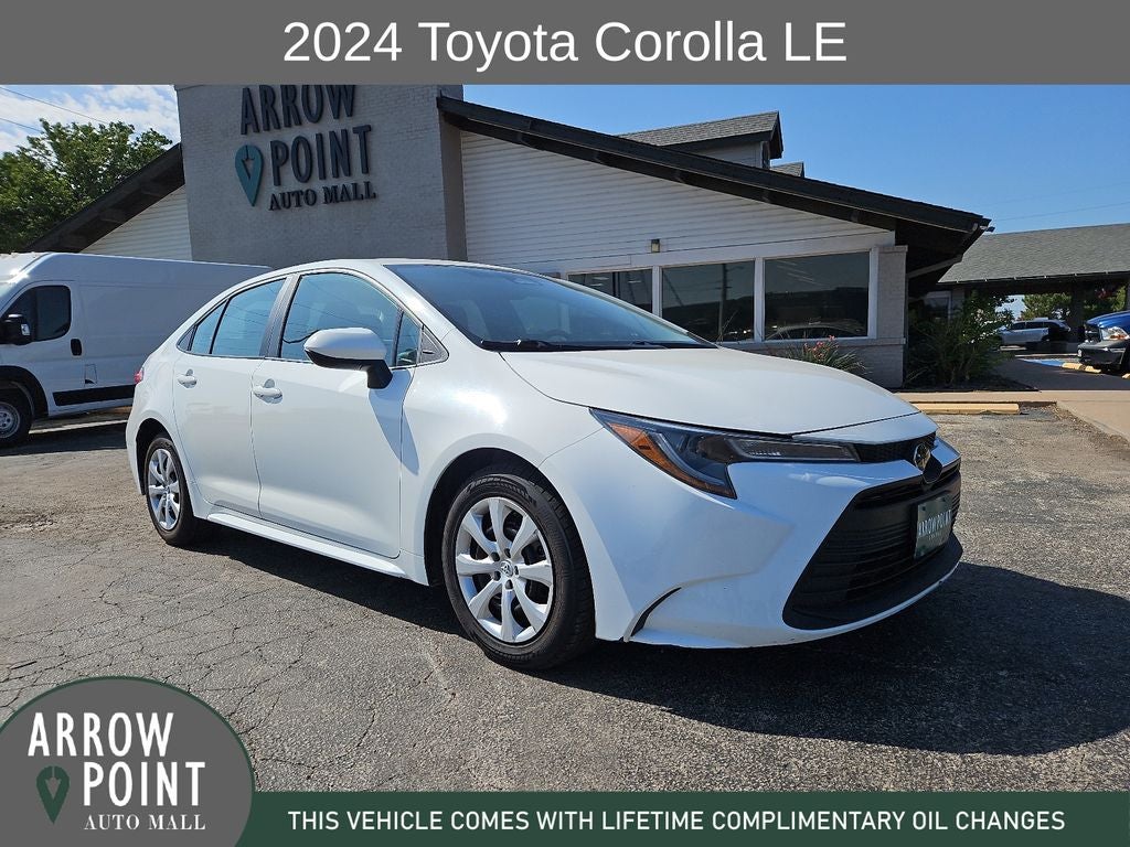 2024 Toyota Corolla LE in Ice — front three-quarter view